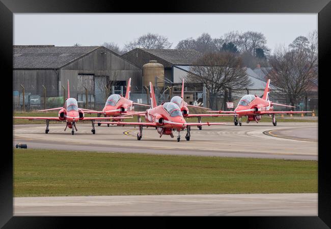 Red Arrows Taxi Out Framed Print by J Biggadike