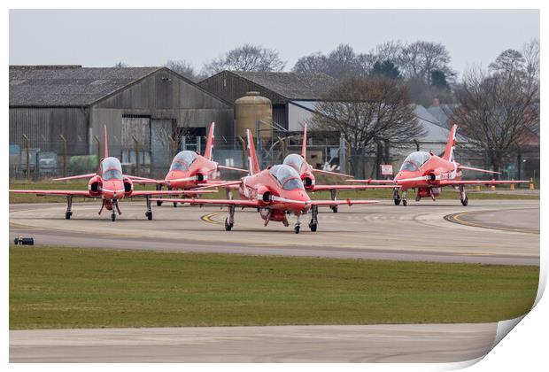 Red Arrows Taxi Out Print by J Biggadike