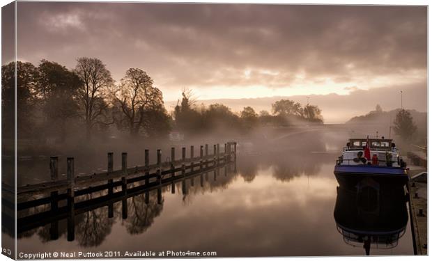 Mist on the Thames Canvas Print by Neal P