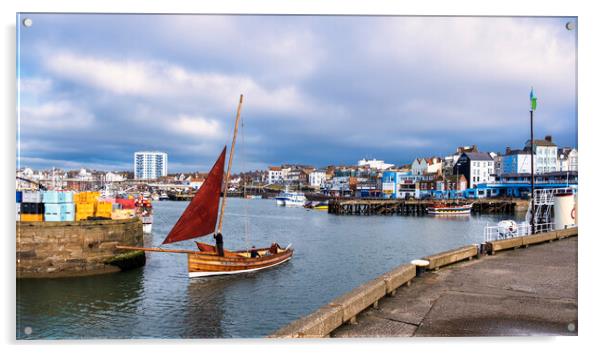 Bridlington Harbour Acrylic by Tim Hill