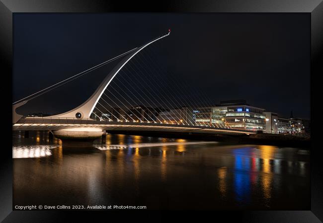 The Samuel Beckett Bridge over the River Liffey at Framed Print by Dave Collins