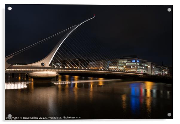 The Samuel Beckett Bridge over the River Liffey at Acrylic by Dave Collins