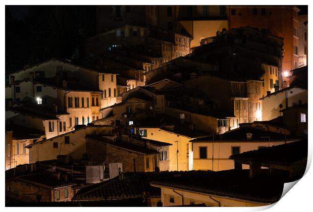 Houses in Siena, Italy at Night Print by Dietmar Rauscher