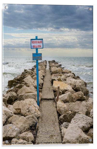 Breakwater on Lido Beach in Venice Acrylic by Dietmar Rauscher