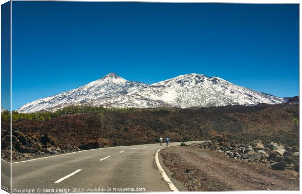 Cycling up to the Teide, Tenerife, Spain Canvas Print by Kasia Design