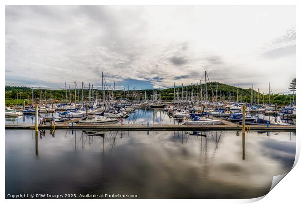 Reflections on Inverkip Marina Print by RJW Images