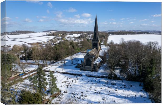 Wentworth Church In The Snow Canvas Print by Apollo Aerial Photography