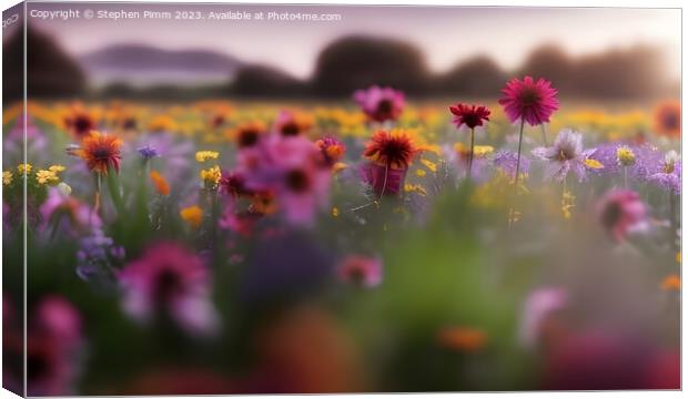 Wild Flower Meadow Canvas Print by Stephen Pimm