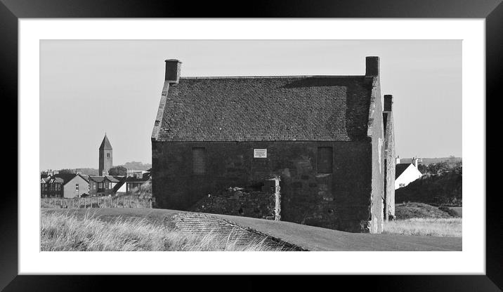 Prestwick salt pan houses Framed Mounted Print by Allan Durward Photography