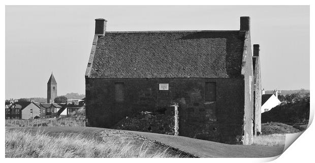 Prestwick salt pan houses Print by Allan Durward Photography