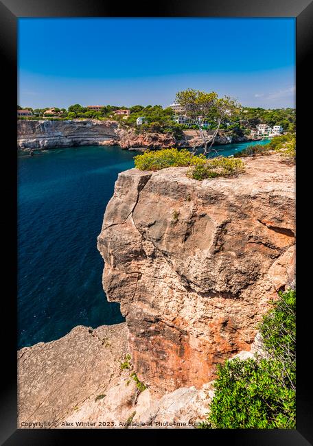 Beautiful cliffs rocks at the coast on Mallorca Framed Print by Alex Winter