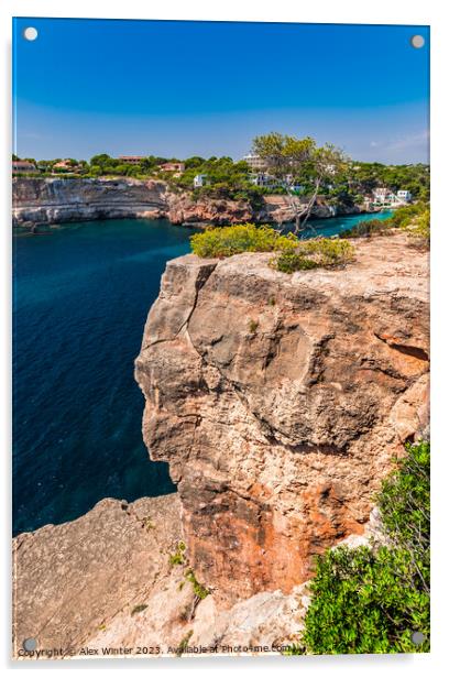 Beautiful cliffs rocks at the coast on Mallorca Acrylic by Alex Winter