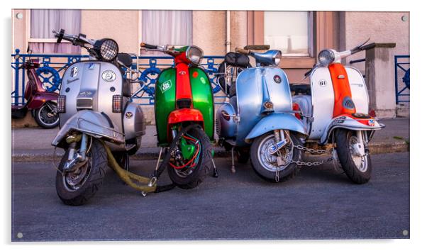 Vespa and Lambretta scooters at Whitby Acrylic by Tim Hill