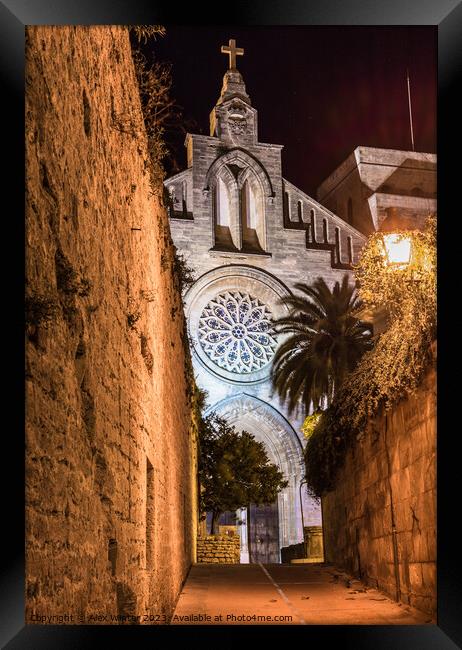 Sant Jaume church and medieval fortification wall  Framed Print by Alex Winter