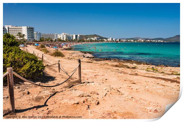 Cala Millor beach at the seaside on Majorca island Print by Alex Winter