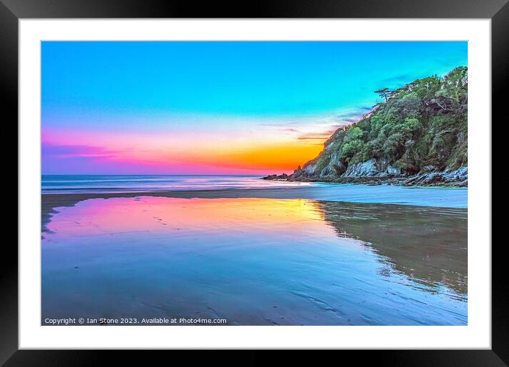 Serene Sunset at Mothecombe Beach Framed Mounted Print by Ian Stone