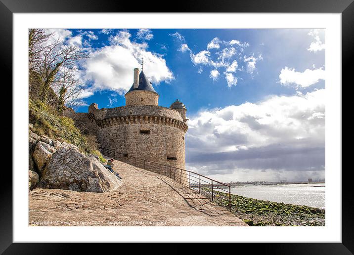 The Mont-Saint-Michel Abbey France over looking the sea  Framed Mounted Print by Holly Burgess