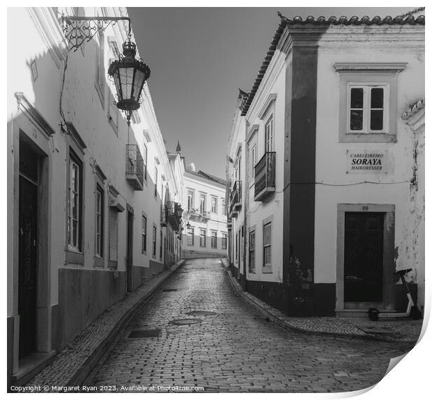 Serene Backstreets of Faro Print by Margaret Ryan