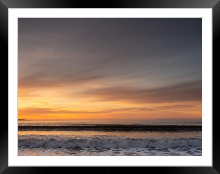 Wave watching at sunset Framed Mounted Print by Tony Twyman