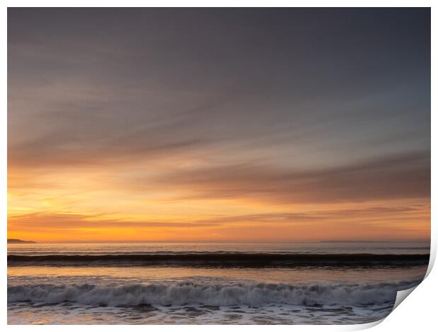Wave watching at sunset Print by Tony Twyman