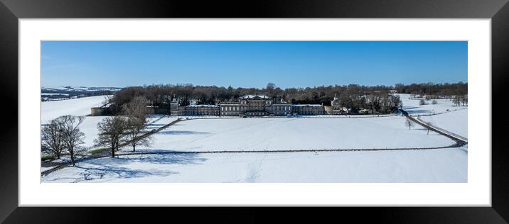 Wentworth Woodhouse Snow Framed Mounted Print by Apollo Aerial Photography
