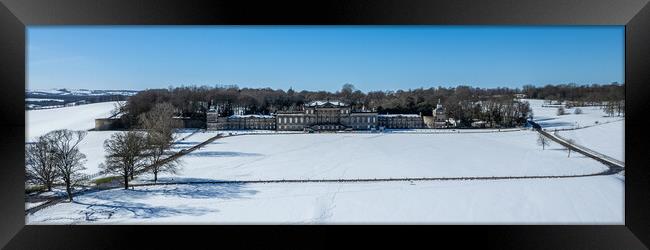 Wentworth Woodhouse Snow Framed Print by Apollo Aerial Photography