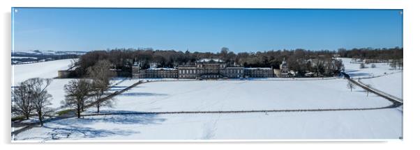 Wentworth Woodhouse Snow Acrylic by Apollo Aerial Photography