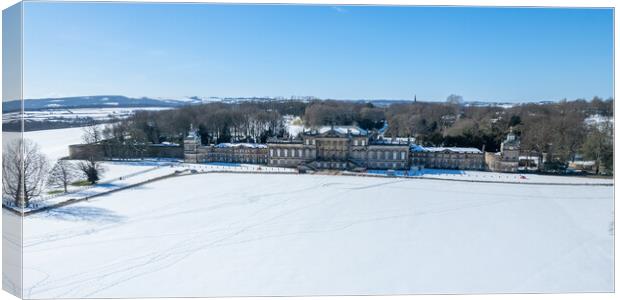 Wentworth Woodhouse Rotherham Snow Canvas Print by Apollo Aerial Photography