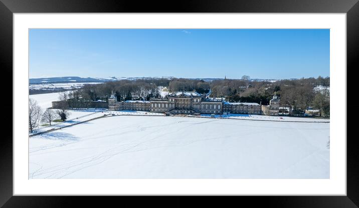Wentworth Woodhouse Rotherham Snow Framed Mounted Print by Apollo Aerial Photography
