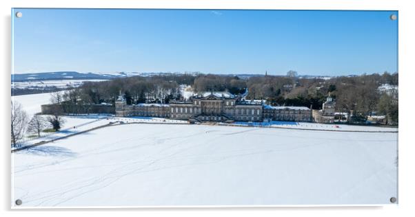 Wentworth Woodhouse Rotherham Snow Acrylic by Apollo Aerial Photography