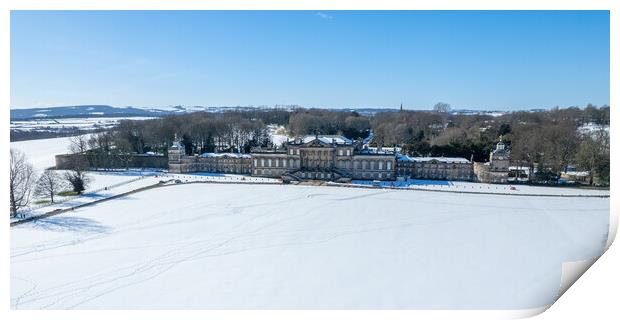 Wentworth Woodhouse Rotherham Snow Print by Apollo Aerial Photography