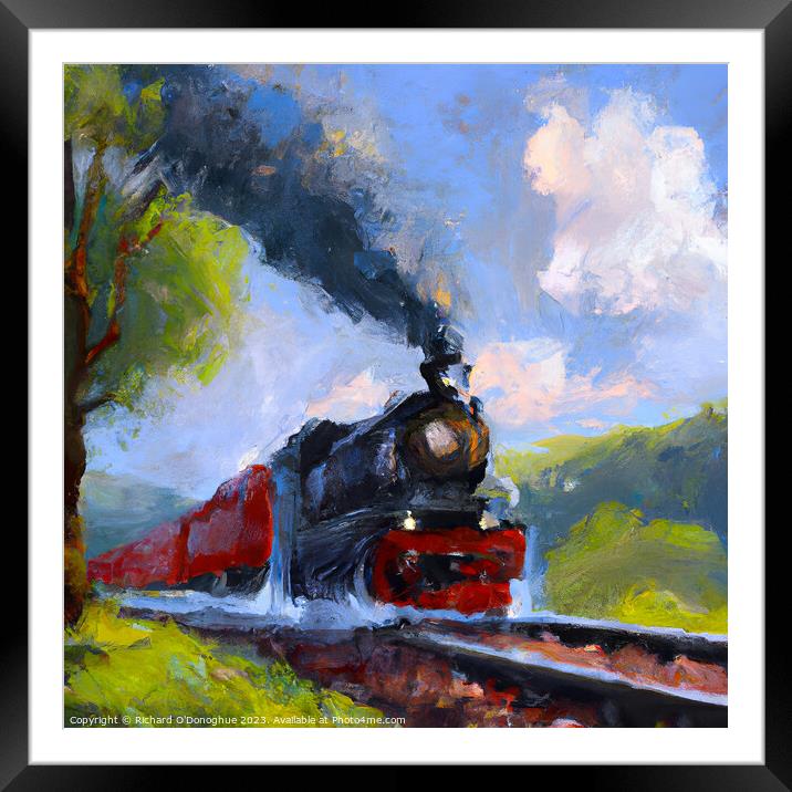 Steam Train Oil Painting Framed Mounted Print by Richard O'Donoghue