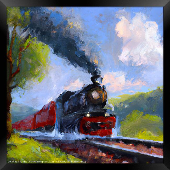 Steam Train Oil Painting Framed Print by Richard O'Donoghue