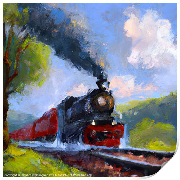 Steam Train Oil Painting Print by Richard O'Donoghue