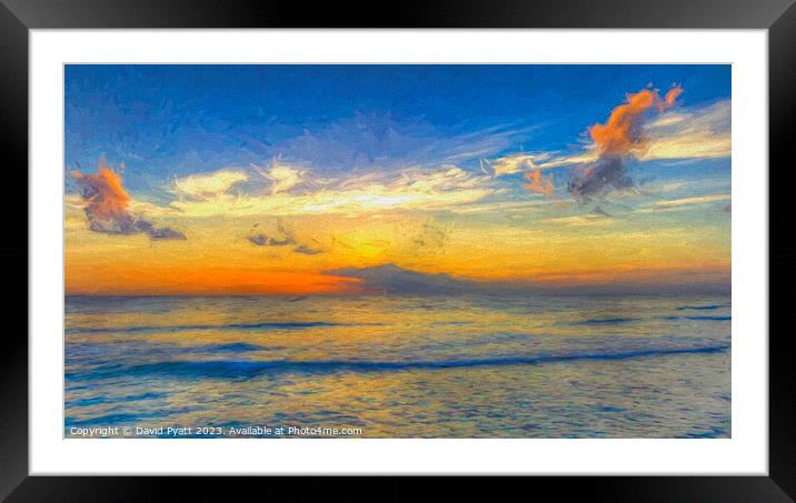 Barbados Sunset Panorama Art      Framed Mounted Print by David Pyatt