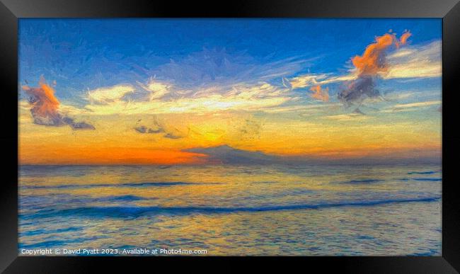 Barbados Sunset Panorama Art      Framed Print by David Pyatt