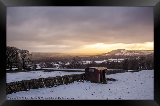 Snow Days in Wharfedale Framed Print by Richard Perks