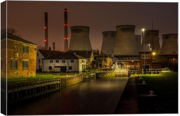 Ferrybridge C Power Station at Night Canvas Print by Tim Hill