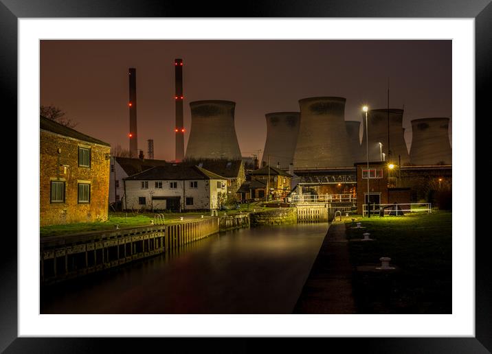 Ferrybridge C Power Station at Night Framed Mounted Print by Tim Hill