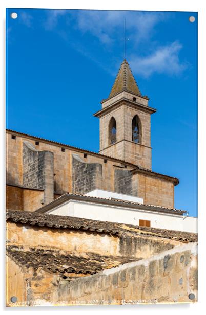 Parish church Sant Andreu in Santanyí, Majorca Acrylic by MallorcaScape Images