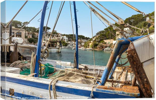 Fishing boat in the Port of Cala Figuera, Majorca Canvas Print by MallorcaScape Images