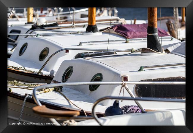 Small fishing boats in Majorca Framed Print by MallorcaScape Images