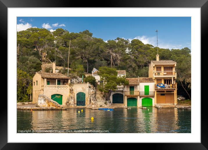 Fisherman's houses and boathouses in Cala Figuera Framed Mounted Print by MallorcaScape Images