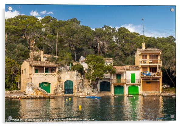 Fisherman's houses and boathouses in Cala Figuera Acrylic by MallorcaScape Images