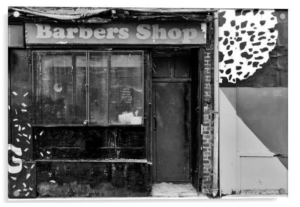 Barber Shop - Mono Acrylic by Glen Allen
