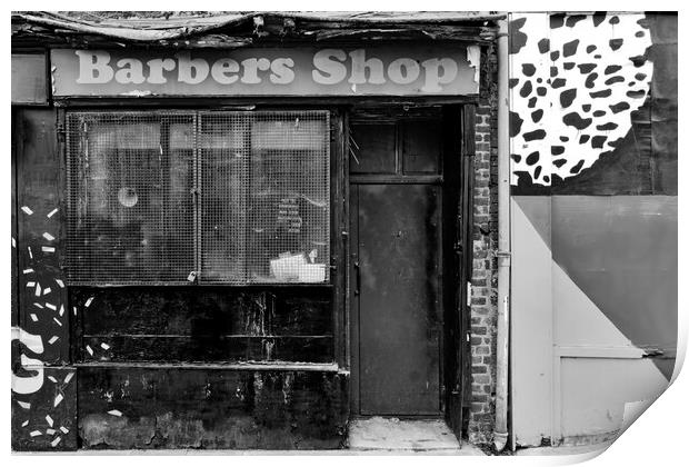 Barber Shop - Mono Print by Glen Allen