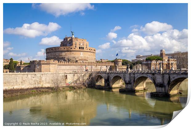 Bridge and castle Sant Angelo, Rome Print by Paulo Rocha