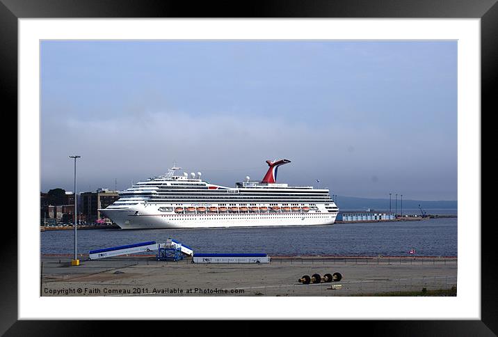 The Beautiful Carnival Glory Cruise Ship Framed Mounted Print by Faith Comeau
