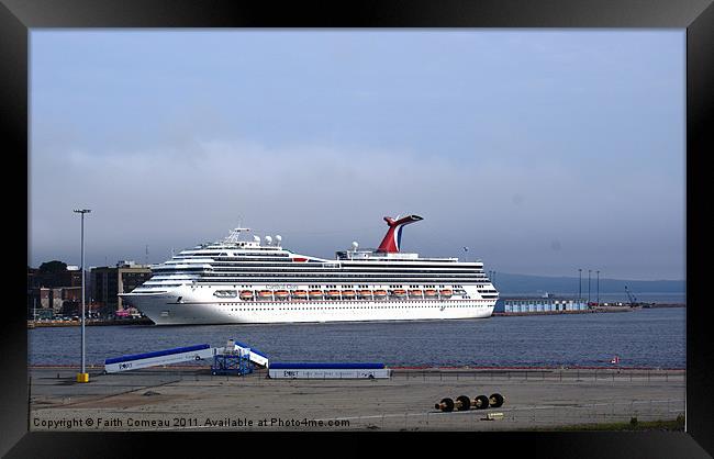 The Beautiful Carnival Glory Cruise Ship Framed Print by Faith Comeau