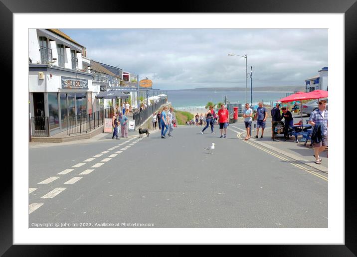 Beach road, Newquay, Cornwall. Framed Mounted Print by john hill